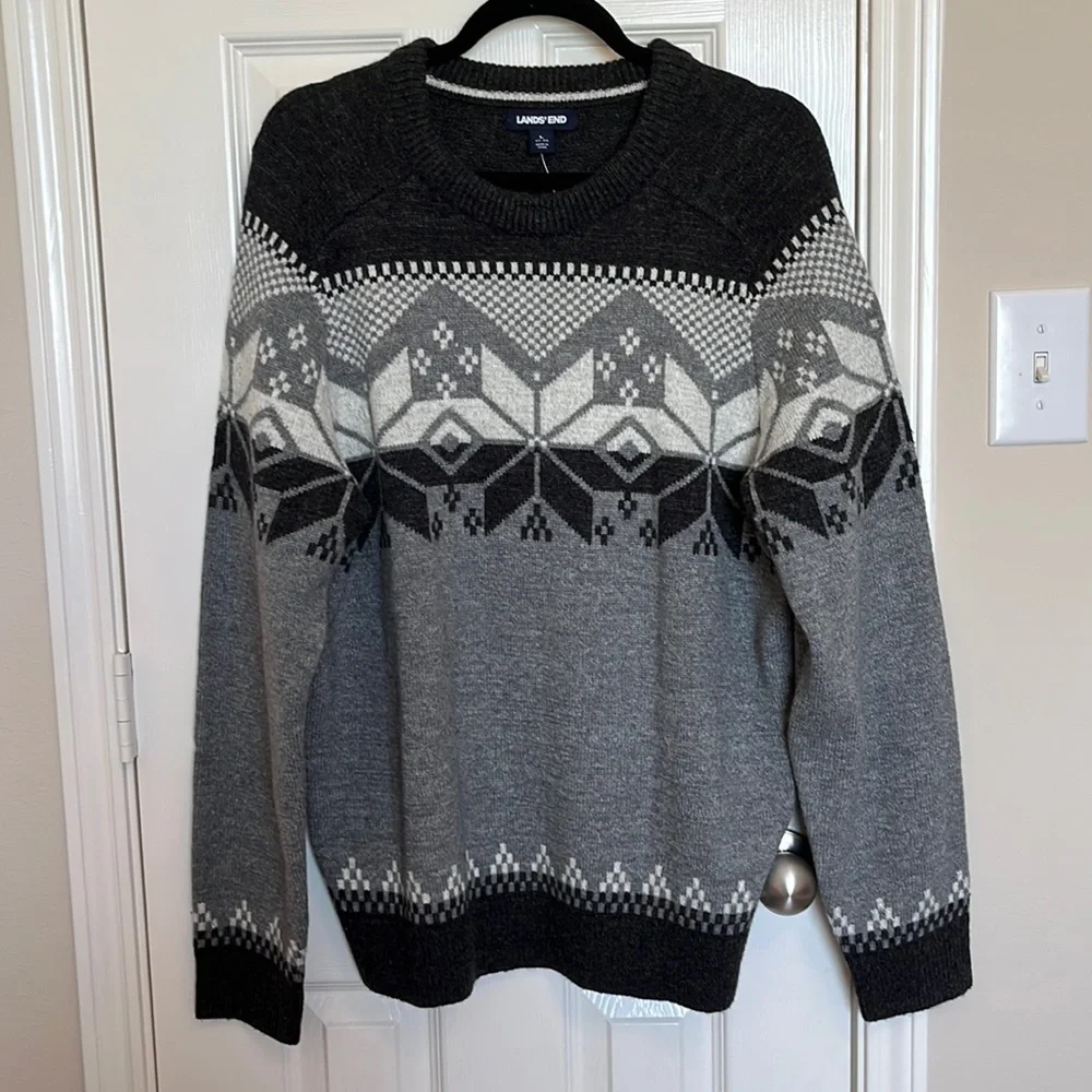 NWT Lands’ End Tundra Fairisle Sweater - Picture 1 of 5